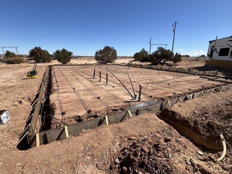 Monolithic concrete slab foundation